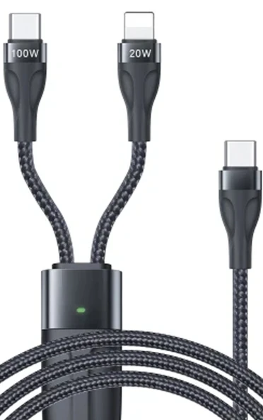 Zipax Hiking A21 A22 A23 A26 A27 A28 A36 A56 100W Type-C / 20W Lightning Şarj Kablosu NF-Ca87-CC ürün görseli 1