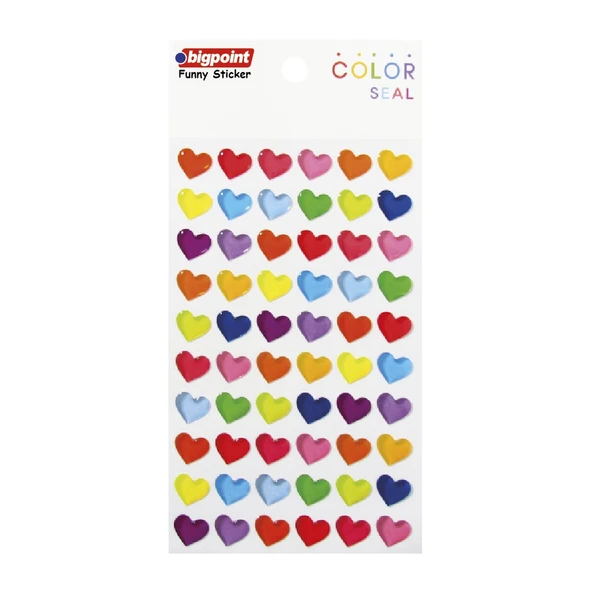 Bigpoint Sticker Rengarenk Kalpler x 15 Adet ürün görseli 1