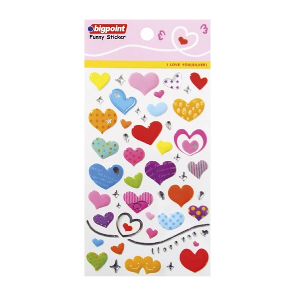 Bigpoint Sticker Karışık Kalpler x 15 Adet ürün görseli 1