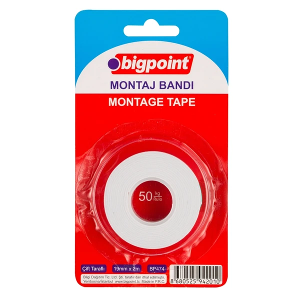 Bigpoint Montaj Bandı Çift Taraflı 19mm x 1.5mt (İç Mekan) x 20 Adet ürün görseli 1