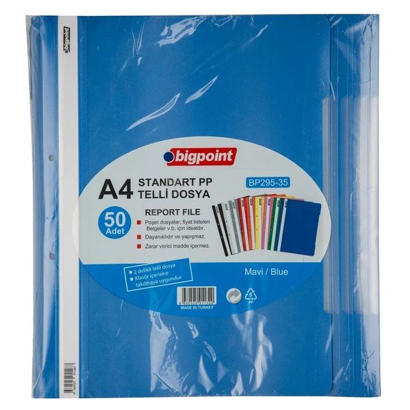 Bigpoint Telli Dosya Mavi x 50 Adet - Resim 2