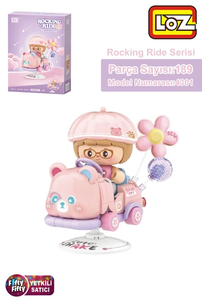 Loz Creative Serisi Sallanan Pembe Panda Modeli 189 Parça Oyuncak Yapım Seti FFLZ-4301 ürün görseli 1