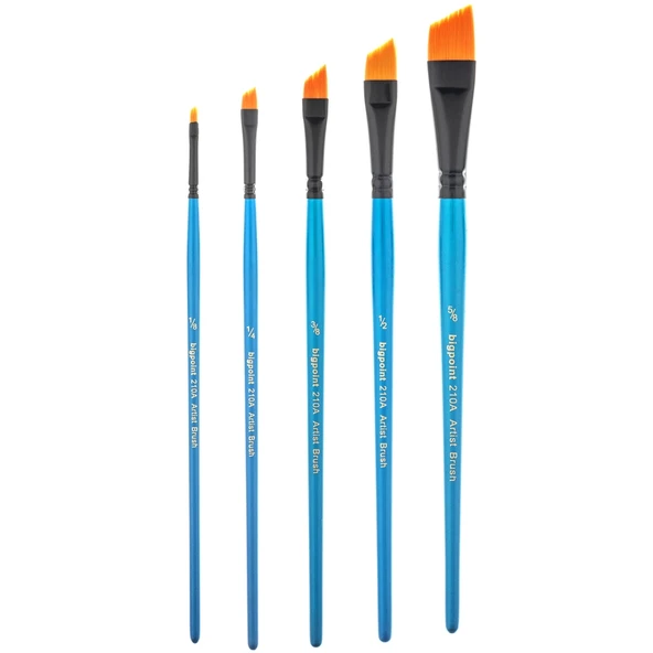Bigpoint 210A Serisi Sentetik Kıl Yan Kesik Fırça No: 1/8 x 12 Adet ürün görseli 1
