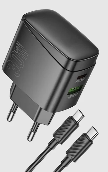 Zipax realme C25 C25s C35 C53 C55 C61 C85 XT Type-C 30W 3.0 QC Hızlı Şarj Aleti SET Hoc-CS61A-CC ürün görseli 1