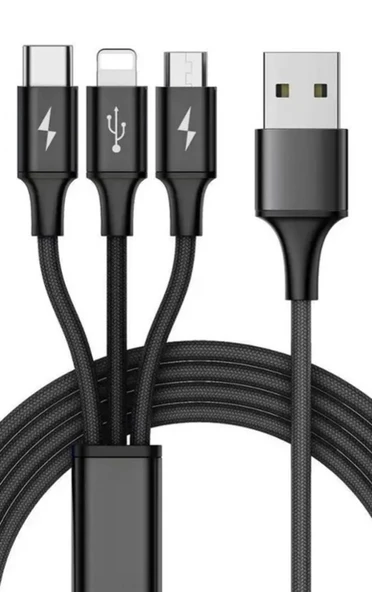 Zipax Honor 20 30 30 50 60 70 Lite 30 Pro Type-C/Micro Usb/ Lightning 3in1 Şarj Kablosu 66w Subz-CL99 ürün görseli 1