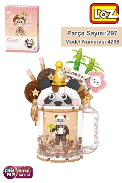 Loz Creative Serisi Panda Figürlü Bardak Modeli 297 Parça Oyuncak Yapım Seti FFLZ-4206 ürün görseli 1