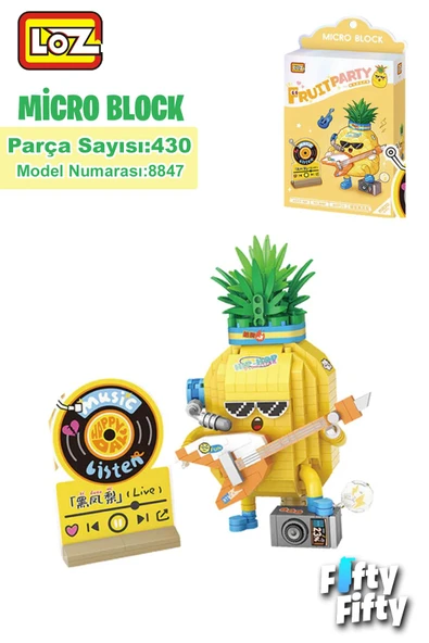 Loz Micro Block Serisi Gitarist Ananas Figürü 430 Parça Oyuncak Yapım Seti FFLZ-8847 ürün görseli 1