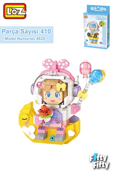 Loz Micro Block Serisi Pembe Astronot 410 Parça Oyuncak Yapım Seti FFLZ-8828 ürün görseli 1