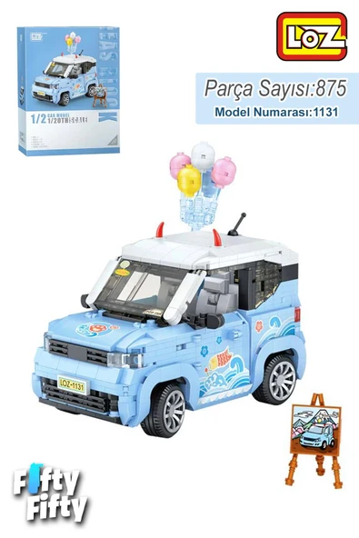 LOZ Car Model Serisi Mavi Araba 875 Parça Oyuncak Yapım Seti FFLZ-1131 ürün görseli 1
