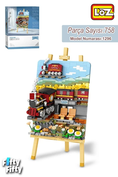 LOZ Creative Serisi Tren Tablosu 758 Parça Oyuncak Yapım Seti FFLZ-1296 ürün görseli 1