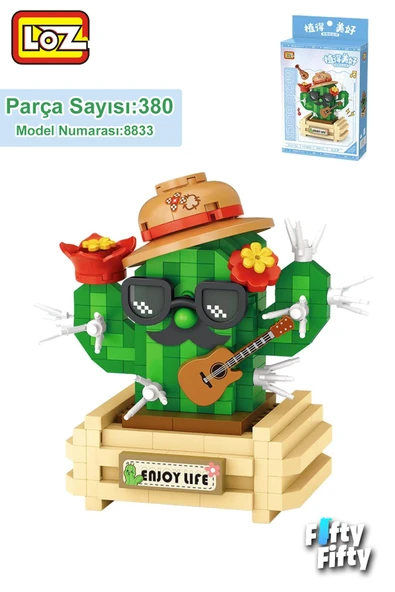 LOZ Micro Block Serisi Sevimli Kaktüs 380 Parça Oyuncak Yapım Seti FFLZ-8833 ürün görseli 1