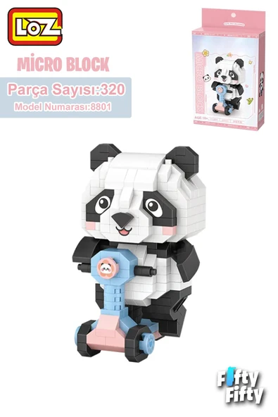 LOZ Micro Block Serisi Panda 320 Parça Oyuncak Yapım Seti FFLZ-8801 ürün görseli 1