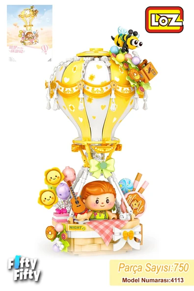 Loz Creative Serisi Sarı Hava Balonu 750 Parça Oyuncak Yapım Seti FFLZ-4113 ürün görseli 1