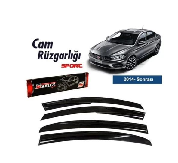 Fiat Egea Mugen Cam Rüzgarlığı 2015+ 4'lü Sunplex ürün görseli 1