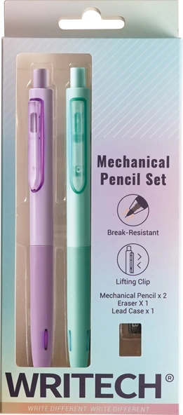 WRITECH W-5154 HEDİYE SET 0,5MM (YEŞİL-MOR)VERSATİL KALEM SETİ BLISTER ürün görseli 1