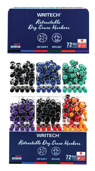 WRITECH W-709 BASMALI TAHTA KALEMİ - 12X6RENK (+36 REFILL) - 72'Lİ STAND ürün görseli 1