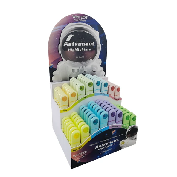 WRITECH W-8154 ASTRONOT FOSFORLU KALEM NEON+PASTEL 8 RENK - 96'LI STAND ürün görseli 1