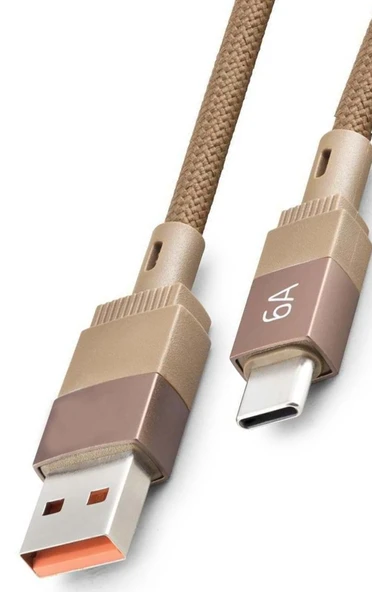 Zipax Vorcom Quartz Pro Type-C 6A Hasır Şarj Kablosu Subz-CL166-AC ürün görseli 1
