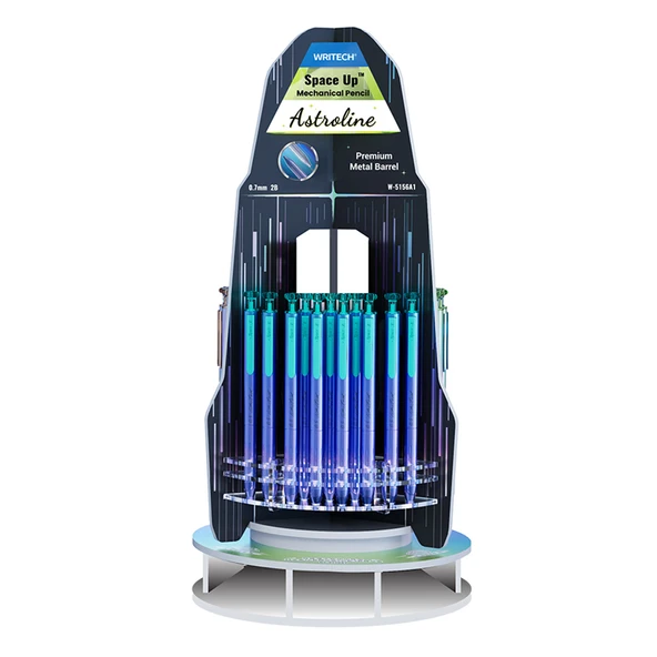 WRITECH W-5156A1 SPACE UP METAL 0,7MM VERSATİL KALEM - 33'LÜ STAND ürün görseli 1