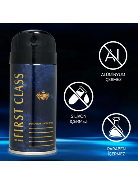 3 Adet X First Class Deodorant Spray 150 Ml - Resim 2