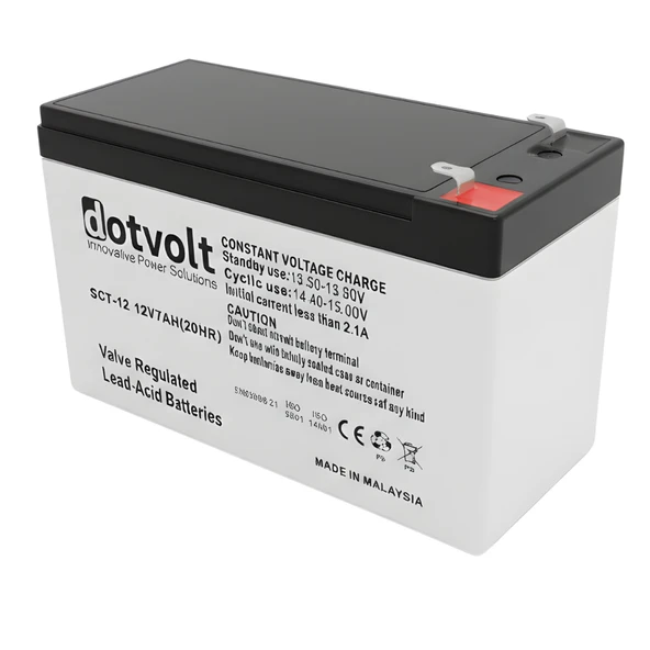 Dotvolt 12V 7Ah Kuru Akü | VRLA Bakımsız Akü | UPS – Alarm – Güvenlik Sistemleri ürün görseli 1