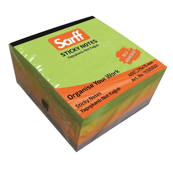 SARFF 75X75MM SPRING RENKLER YAPIŞKANLI NOT KAĞIDI - 400YP ürün görseli 1