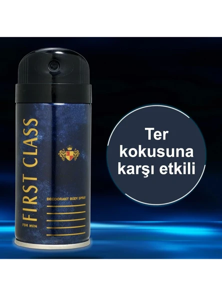 3 Adet X First Class Deodorant Spray 150 Ml - Resim 3
