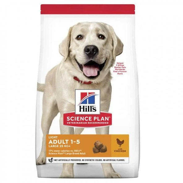 Hill's SCIENCE PLAN Light Büyük Irk Tavuklu Yetişkin Köpek Maması 14 Kg ürün görseli 1