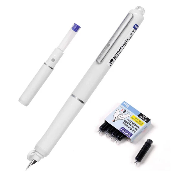 WRITECH W-784 BASMALI DOLMA KALEM BEYAZ - BLİSTER ürün görseli 1