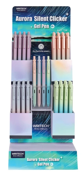 WRITECH W-0171 AURORA 0,5MM MAVİ JEL KALEM - 72'Lİ STAND ürün görseli 1