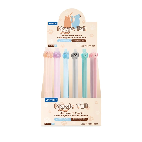 WRITECH W-5006 & W-513 MIX 0,7MM MAGICTAIL VERSATİL KALEM -  24'LÜ STAND ürün görseli 1