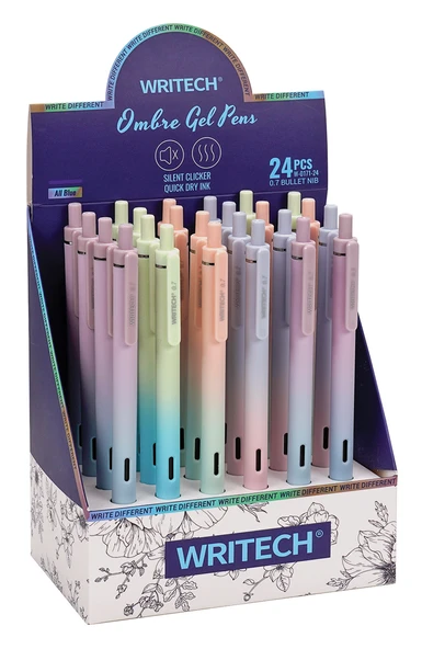WRITECH W-0171 AURORA 0,5MM MAVİ JEL KALEM - 24'LÜ SET ürün görseli 1