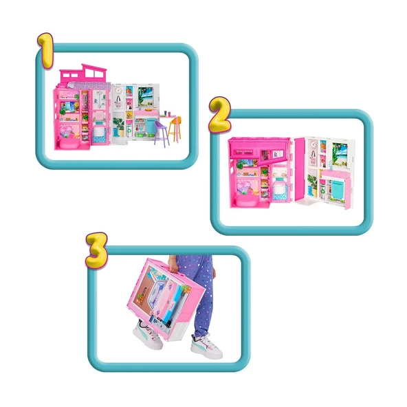 Barbie'nin Portatif Evi HRJ76 - Resim 4