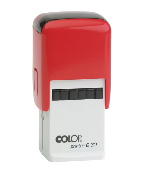 COLOP Q30 KARE KIRMIZI KASA SİYAH KEÇE - 30X30MM ürün görseli 1