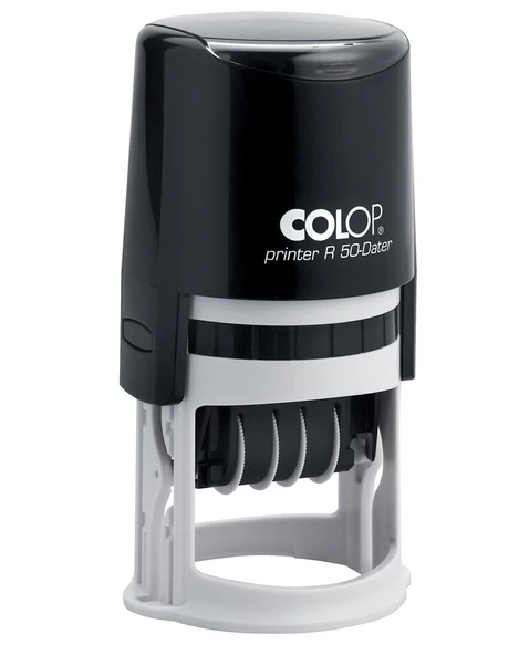 COLOP R50 TARİH KAŞE(TR) SİYAH KASA MAVİ/KIRMIZI KEÇE - 50MM ürün görseli 1