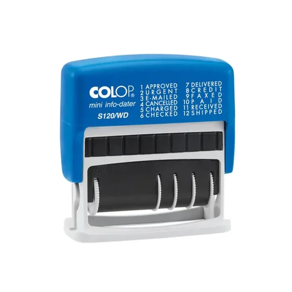 COLOP S120/WD HAZIR TARİH KAŞE(TR) MAVİ KASA MAVİ KEÇE - 4X42MM ürün görseli 1