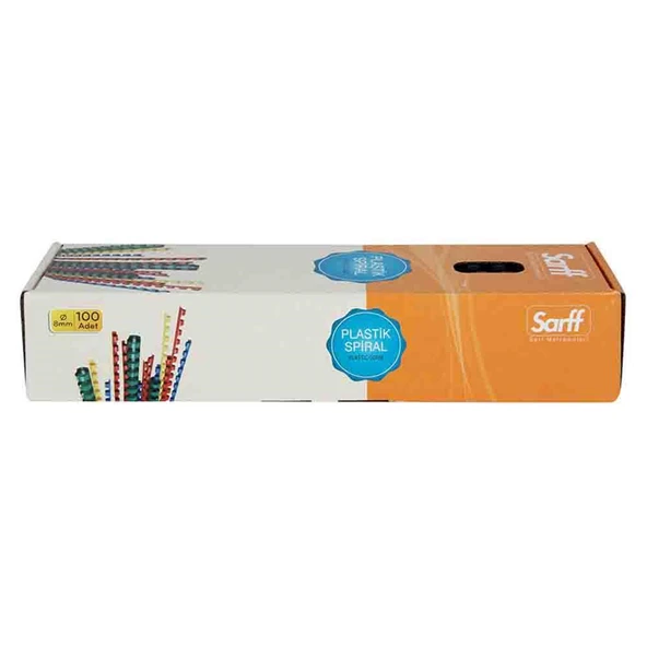 SARFF 8MM MAVİ PLASTİK SPİRAL KUTU - 100ADET ürün görseli 1