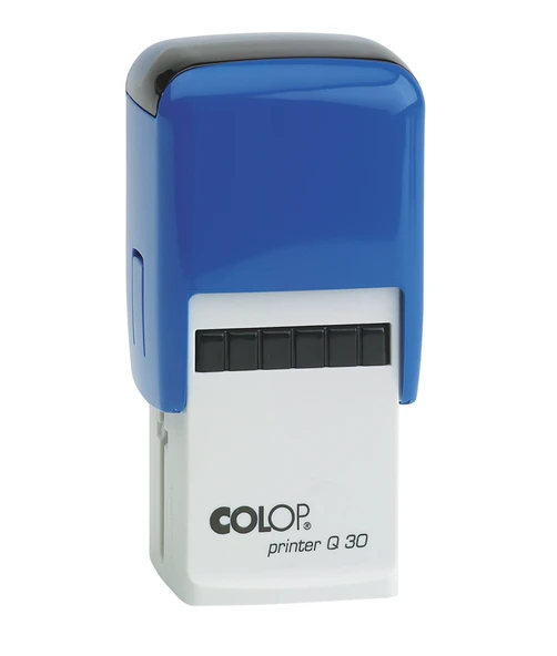 COLOP Q30 KARE MAVİ KASA SİYAH KEÇE - 30X30MM ürün görseli 1