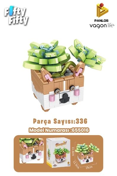 Panlos Mini Potted Plant Serisi Tilki Figürü 336 Parça Oyuncak Yapım Seti -FFP655016 ürün görseli 1