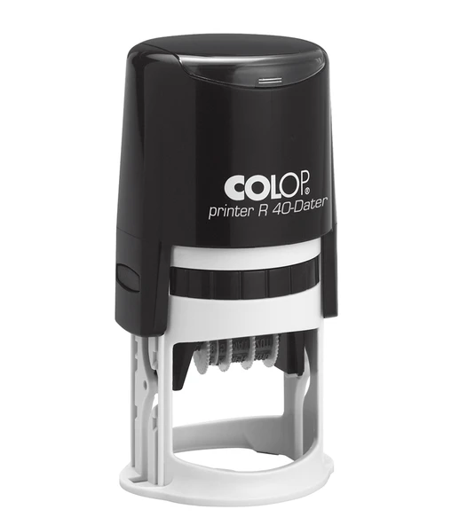 COLOP R40 TARİH KAŞE(TR/24 SAAT) SİYAH KASA KIRMIZI KEÇE - 40MM ürün görseli 1