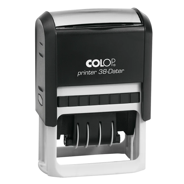 COLOP PRINTER 38 TARİH KAŞE(TR) SİYAH KASA MAVİ/KIRMIZI KEÇE - 33X56MM ürün görseli 1