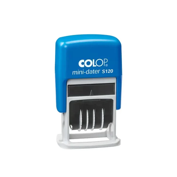 COLOP S120/SD TARİH KAŞE MAVİ KASA MAVİ KEÇE - 8X45MM ürün görseli 1