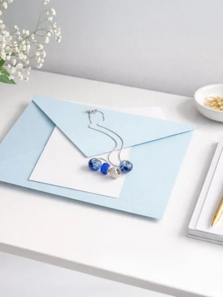 925 Ayar Gümüş Azure Elegance Charm Kolye - Resim 4