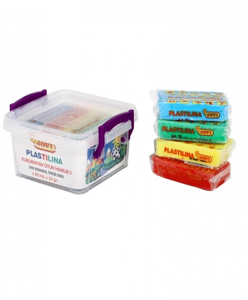 JOVI 704 50GR KURUMAYAN OYUN HAMURU 4 RENK - SAKLAMA KABI ürün görseli 1