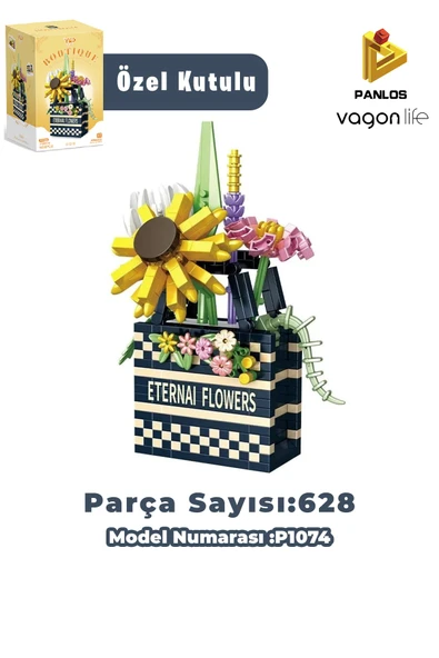 Panlos BOUTIQUE Serisi Siyah Damalı Çanta Figürü 628 Parça Oyuncak Yapım Seti -FFP1074 ürün görseli 1