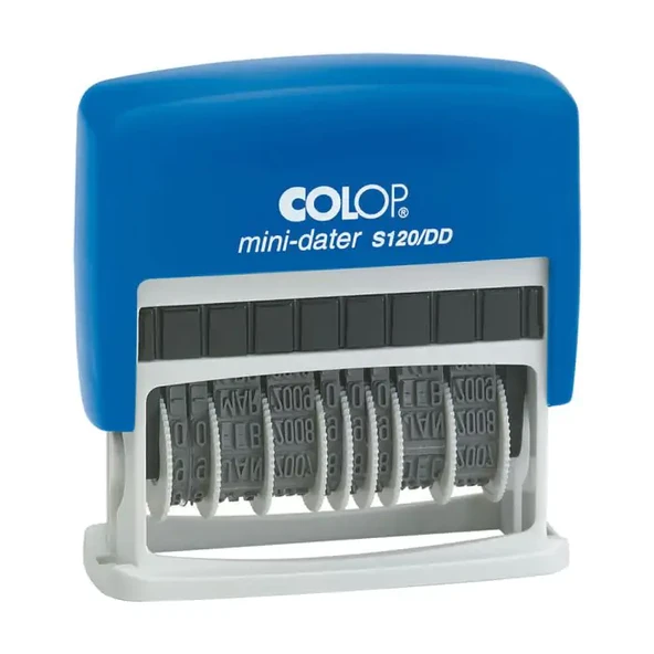 COLOP S120/DD ÇİFT TARİH KAŞE(TR) SİYAH KASA SİYAH KEÇE - 4X46MM ürün görseli 1