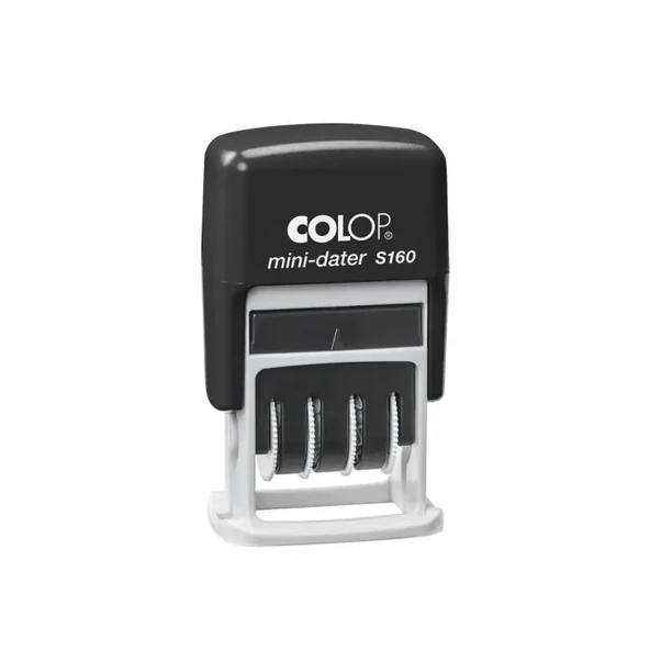 COLOP S160 MİNİ TARİH KAŞE(TR) SİYAH KASA MAVİ KEÇE TÜRKÇE - 12X25MM ürün görseli 1