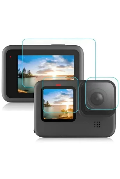 Gopro Hero 9 10 11 12 Tamperli 3 Parça Kırılmaz Cam Ekran Koruyucu ürün görseli 1