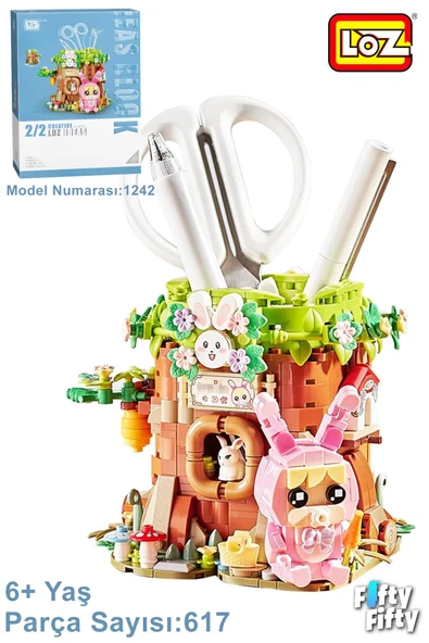 Loz Creative Serisi Sevimli Kalemlik Pembe Figürlü -LZ1242 (617 Parça) Oyuncak Yapım Seti ürün görseli 1