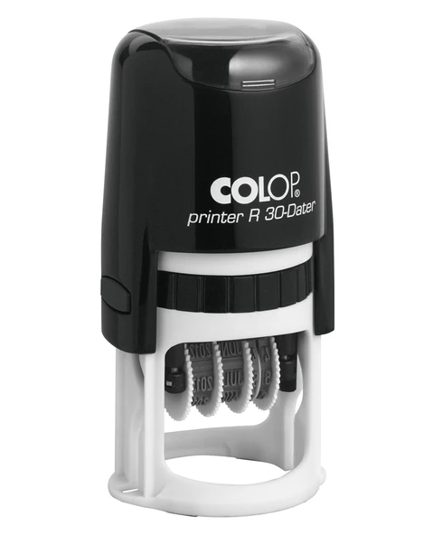 COLOP R30 TARİH KAŞE(TR) SİYAH KASA MAVİ KEÇE - 30MM ürün görseli 1